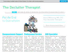 Tablet Screenshot of decluttertherapist.com